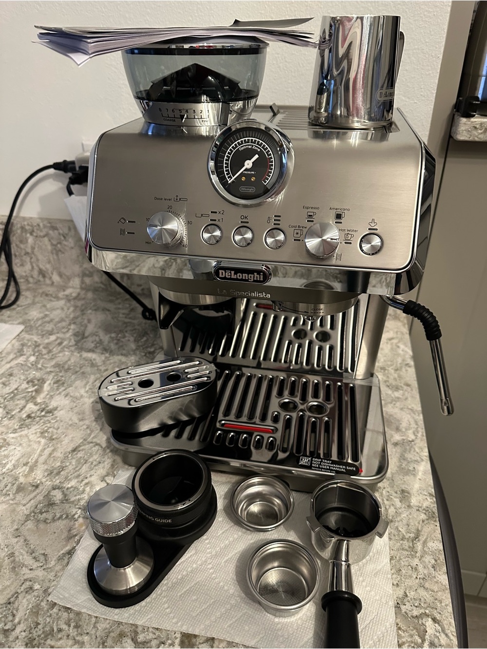 Stainless Steel Espresso Machine - Brushed Silver